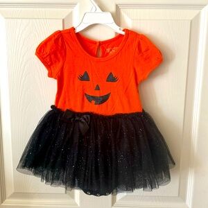 Pumpkin Dress onesie with attached tutu. Size 9-12 months.